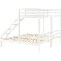 Bunk Bed Triple Sleeper With Side Ladder For Children And Teens 3Ft, White (90X190Cm,90X200Cm) (Mattress Not Included) - thumbnail 5