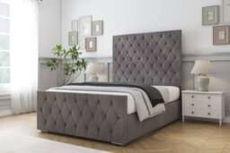 "Sloomy Watson Slate Naples Bed Frame With Mattress With 50"" Upholstered Headboard 2'6 Small Single" - thumbnail 2