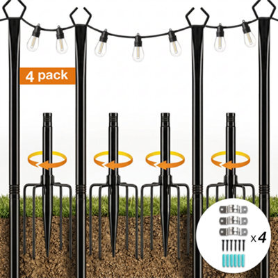 Kokoma 4Pcs Outdoor String Light Poles With Hooks For Garden Decor - image 1