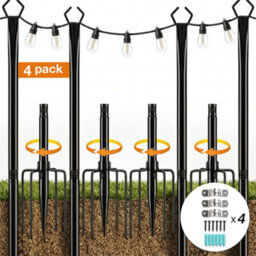 Kokoma 4Pcs Outdoor String Light Poles With Hooks For Garden Decor - thumbnail 1