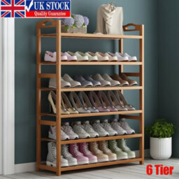 Bamboo Shoe Rack 3 Tier 80Cm X 50Cm X 24Cm Wooden Footwear Storage Shelves Organizer Stand - thumbnail 2