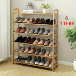 Bamboo Shoe Rack 3 Tier 80Cm X 50Cm X 24Cm Wooden Footwear Storage Shelves Organizer Stand - thumbnail 3