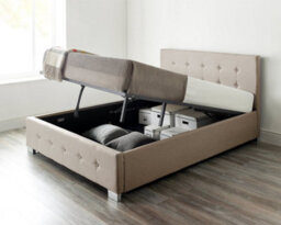 Aspire End Lift Ottoman Storage Bed Super King, Beige Linen - thumbnail 3