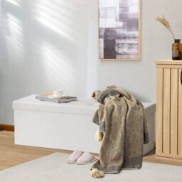 Foldable Storage Ottoman Bench Large Storage Chest With Divider - thumbnail 6