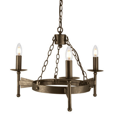 Luminosa Lighting Elstead Cromwell Chandelier 3 Light Old Bronze Finish, E14 - image 1