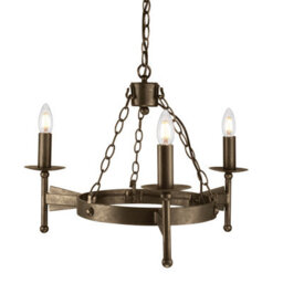 Luminosa Lighting Elstead Cromwell Chandelier 3 Light Old Bronze Finish, E14