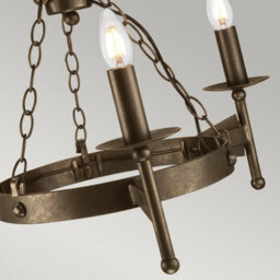 Luminosa Lighting Elstead Cromwell Chandelier 3 Light Old Bronze Finish, E14 - thumbnail 3
