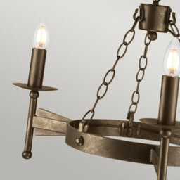 Luminosa Lighting Elstead Cromwell Chandelier 3 Light Old Bronze Finish, E14 - thumbnail 2
