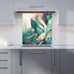 Warren Reed Designer Abstract Tropical Leaves Premium Glass Kitchen Splashback W600mm X H750mm - thumbnail 6