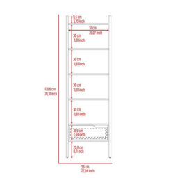 Core Products Manhattan Tall Ladder Bookcase - Bleached Pine And Stone Effect, H178.6Cm X W56.0Cm X D39.0Cm - thumbnail 6