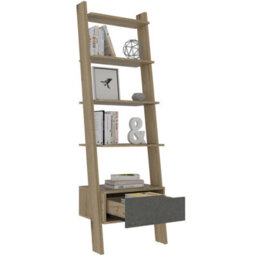 Core Products Manhattan Tall Ladder Bookcase - Bleached Pine And Stone Effect, H178.6Cm X W56.0Cm X D39.0Cm - thumbnail 4