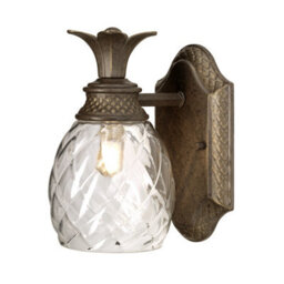 Elstead Plantation 1 Light Outdoor Dome Wall Light Pearl Bronze Ip44, G9