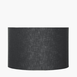 Pacific Lifestyle 35Cm Black Linen Drum Table Lampshade Self Lined Cylinder Shade