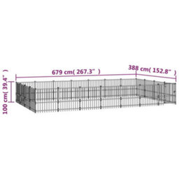Walplus Outdoor Dog Kennel Steel 26.35 M² - thumbnail 6