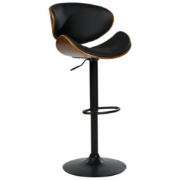 Beliani Set Of 2 Bar Chairs Rotterdam Ii Faux Leather Swivel Black - thumbnail 6
