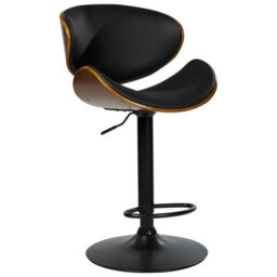 Beliani Set Of 2 Bar Chairs Rotterdam Ii Faux Leather Swivel Black - thumbnail 4