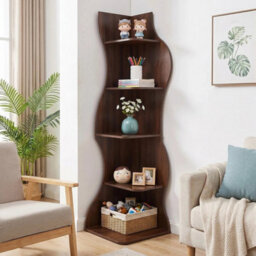 5 Tier Corner Shelf Display Bookcase Freestanding Storage Unit Home Furniture - thumbnail 6