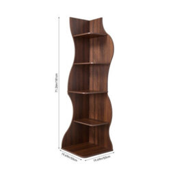 5 Tier Corner Shelf Display Bookcase Freestanding Storage Unit Home Furniture - thumbnail 2
