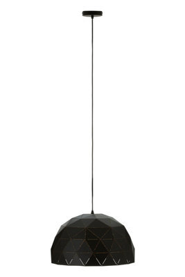 Orsina Medium Dome Pendant Light, Black & Copper Ceiling Light For Kitchen & Dining, Geometric Steel Hanging Lamp - image 1