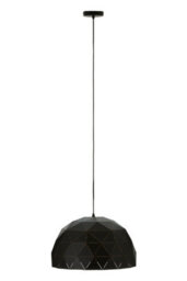 Orsina Medium Dome Pendant Light, Black & Copper Ceiling Light For Kitchen & Dining, Geometric Steel Hanging Lamp