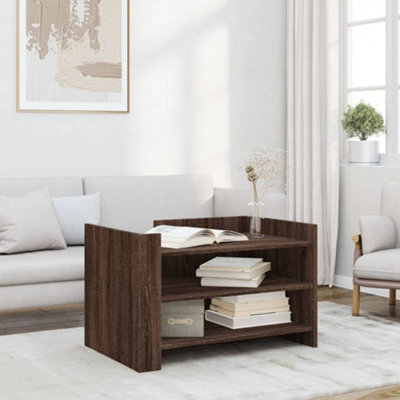 Berkfield Coffee Table Brown Oak 80X50X50 Cm Engineered Wood - image 1
