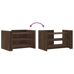 Berkfield Coffee Table Brown Oak 80X50X50 Cm Engineered Wood - thumbnail 7