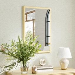 Homcom 60X40Cm Wall Bathroom Mirror For Home Decor, Vanity Mirror, Natural - thumbnail 8