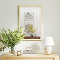 Homcom 60X40Cm Wall Bathroom Mirror For Home Decor, Vanity Mirror, Natural - thumbnail 1