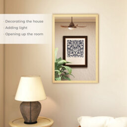 Homcom 60X40Cm Wall Bathroom Mirror For Home Decor, Vanity Mirror, Natural - thumbnail 4