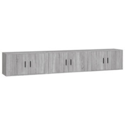 Berkfield Wall-Mounted Tv Cabinets 3 Pcs Grey Sonoma 80X34.5X40 Cm - thumbnail 2