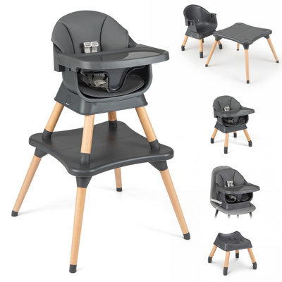 Gainoom 9-In-1 Convertible High Chair Dark Grey For Babies And Toddlers Baby Booster Seat With Waterproof Seat Cushion - image 1