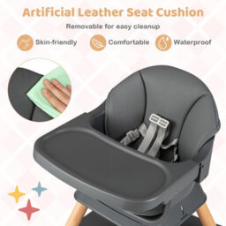 Gainoom 9-In-1 Convertible High Chair Dark Grey For Babies And Toddlers Baby Booster Seat With Waterproof Seat Cushion - thumbnail 9