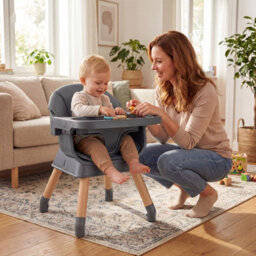 Gainoom 9-In-1 Convertible High Chair Dark Grey For Babies And Toddlers Baby Booster Seat With Waterproof Seat Cushion - thumbnail 5