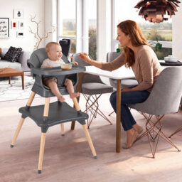 Gainoom 9-In-1 Convertible High Chair Dark Grey For Babies And Toddlers Baby Booster Seat With Waterproof Seat Cushion - thumbnail 3