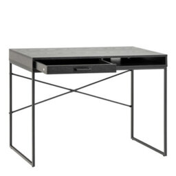 Wyld Haus El Paso Black 1-Drawer Wooden Office Desk With Matte Laminate Top And Powder-Coated Sledge Base - thumbnail 6