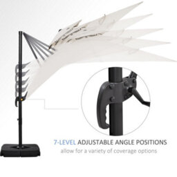Outsunny 360 Degree Cantilever Parasol Roma Umbrella With Base Weight, Beige - thumbnail 4