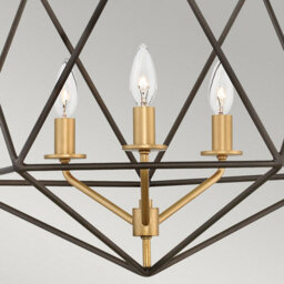 Luminosa Lighting Astrid 3 Light Cage Pendant Chandelier Metallic Matte Bronze - thumbnail 4
