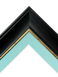 Frames By Post Scandi Black With Crackle Gold Frame With Blue Mount For Image Size 7 X 5 Inch - thumbnail 5