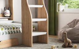 Flair Flick Bunk Bed With Shelves And Drawer - Oak - thumbnail 3