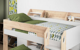 Flair Flick Bunk Bed With Shelves And Drawer - Oak - thumbnail 4