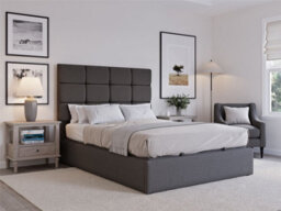 Snuggle Beds Hayden Ottoman Bed Frame - Grey - King - thumbnail 2