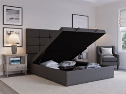 Snuggle Beds Hayden Ottoman Bed Frame - Grey - King - thumbnail 1