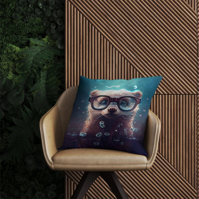 Warren Reed Designer Ferret Splashart Water Outdoor Cushion 60Cm X 60Cm