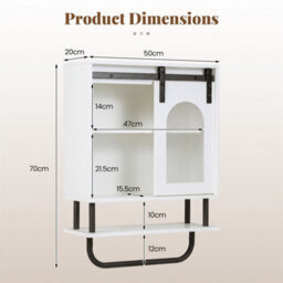 Bathroom Wall Cabinet Medicine Cabinet With Sliding Barn Door - thumbnail 2