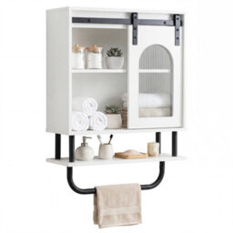 Bathroom Wall Cabinet Medicine Cabinet With Sliding Barn Door - thumbnail 1
