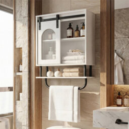 Bathroom Wall Cabinet Medicine Cabinet With Sliding Barn Door - thumbnail 4