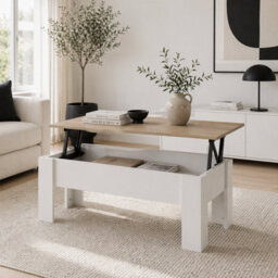 Wyld Haus Lirifi Nono Lift-Top Coffee Table With Hidden Storage, White And Oak-Effect, 100 X 50 X 45 Cm - thumbnail 2