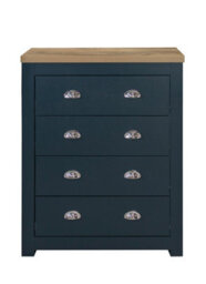 Birlea Highgate 4 Drawer Chest Navy Blue & Oak - thumbnail 8