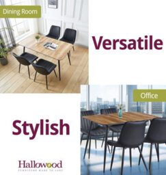 Hallowood Furniture Cullompton Large Extending Dining Table With 4 Black Bonded Leather Chairs - thumbnail 6