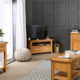 The Furniture Market Cheshire Oak Corner Tv Unit Stand Up To 50 Widescreen Size - thumbnail 5